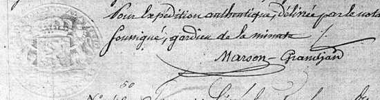 sceau et signature