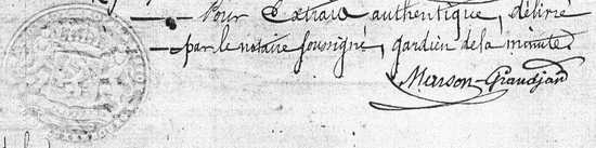 sceau et signature