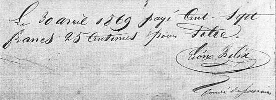 reçu et signature