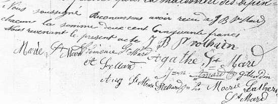reçu et signatures